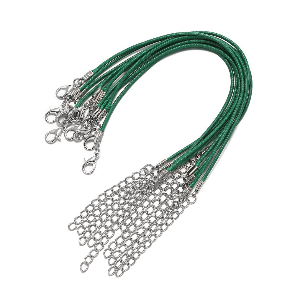 10pcs/Lots 1.5/2mm PU Leather Bracelet Cord  Kit Wax-Coated Braided Strings With Charms for Bracelet Jewelry Making Supplies
