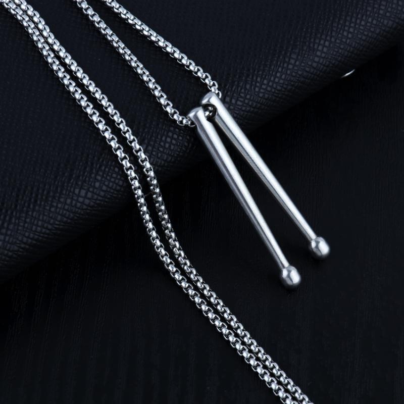 

Men Necklace Rockers Jazz Band Drumsticks Necklace Pendant Drummers Snare Drums Sticktitanium Steel Alloy Pendant Necklace one size