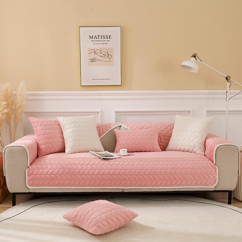 Universal Living Room Sofa Cover Protection Plush Sofa Towel Cushion Velvet Sofa Cushion Cover Non-Slip Thickening Four Seasons