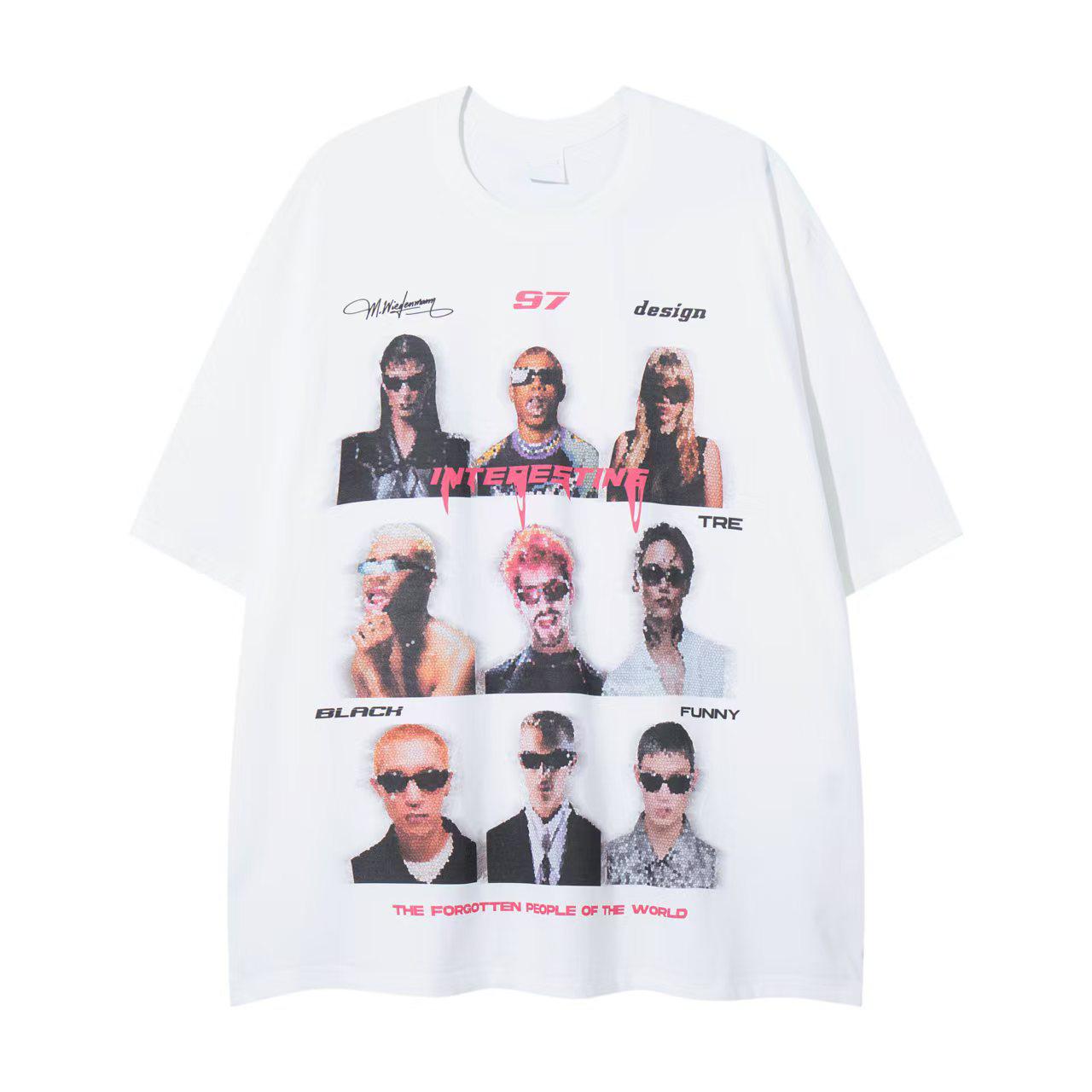 

Футболка с коротким рукавом с буквенным принтом для мужчин, летняя новинка, модный свободный крой, универсальный однотонный топ с коротким рукавом больших размеров 3XL белый