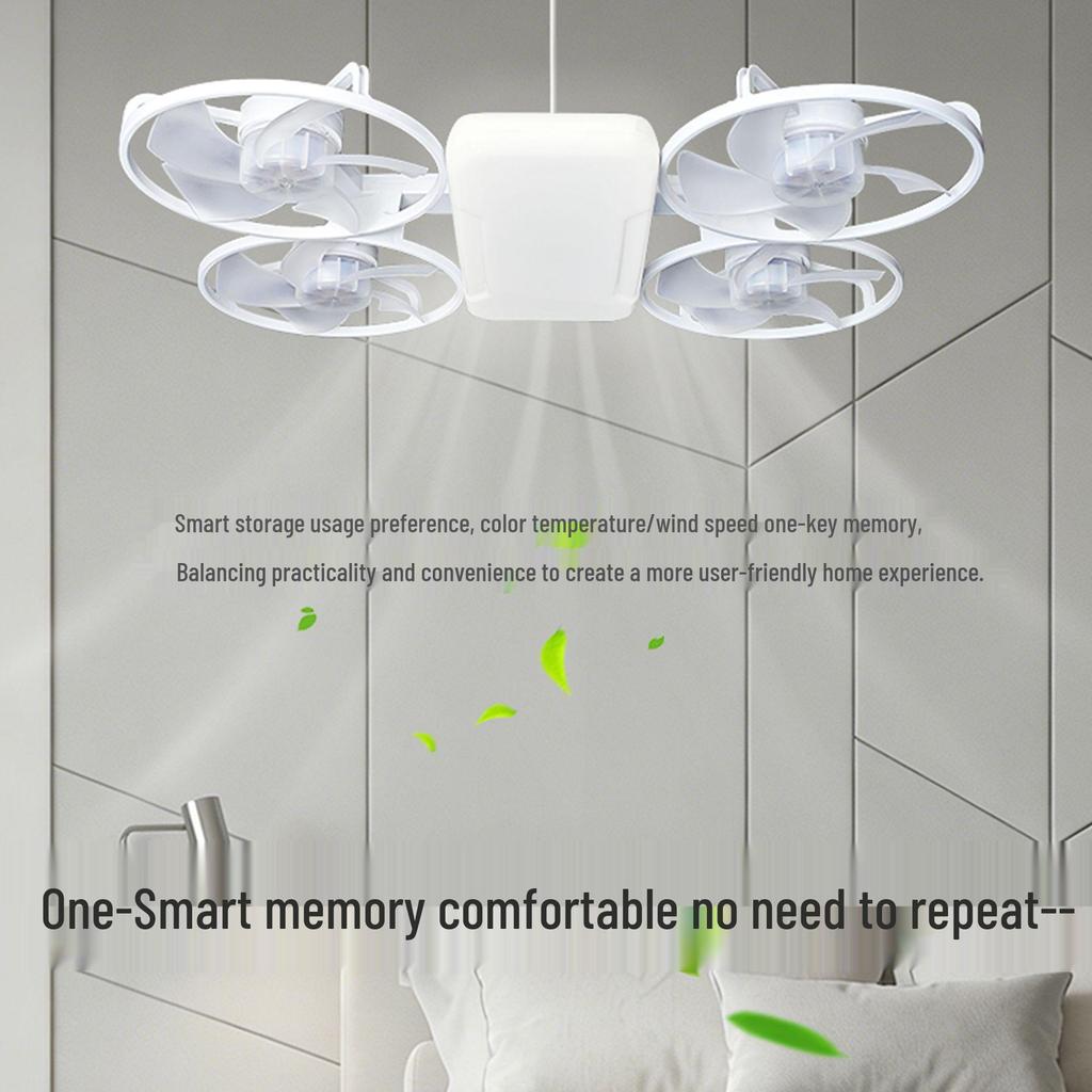 Cross-border Foldable LED Ceiling Fan Light with E27 Base and Four Blades