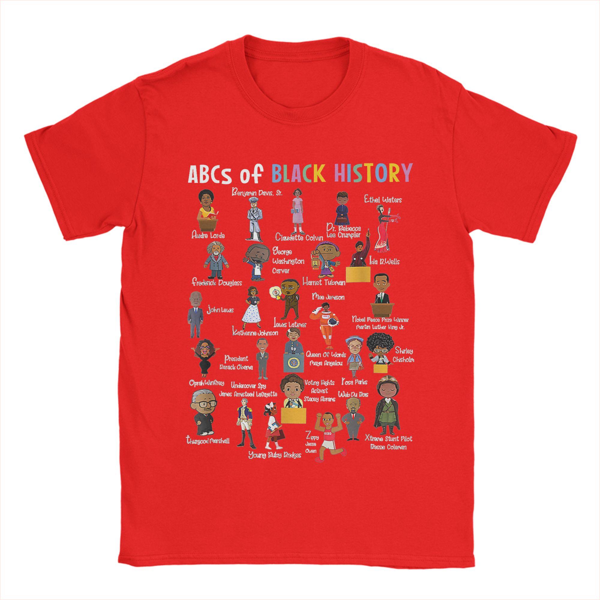 Harajuku T Shirt Summer ABCs Of Black History Month Juneteenth Day Black TShirtsCotton Tee Shirt for Unisex Awesome Plus Size Tops S