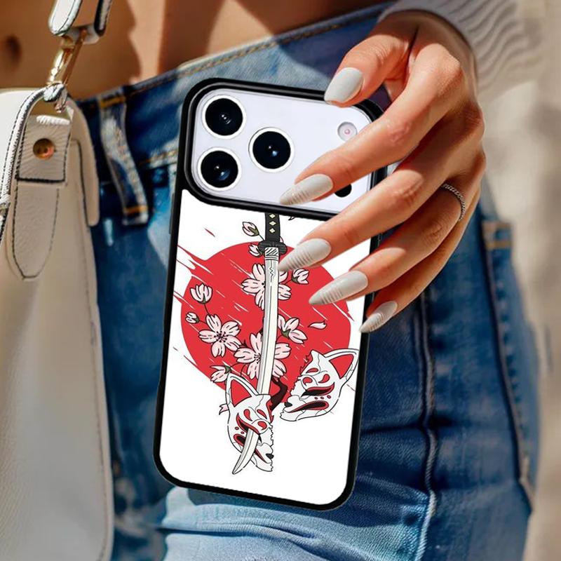 Japan Samurai Katana Phone Case For iPhone 17 Air 14 15 13 12 Max Cover For Apple 14 15 16 16e 11 Pro Max Plus