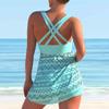 Women's Shoulder Strap Swimsuit Black Beautiful Back Swimsuit Print Bikini Tankini Swimsuit