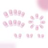 24Pcs Press On Nail Medium Square Coffin Nail French Tip Designs False Nail for Office Parties and Special Occasion