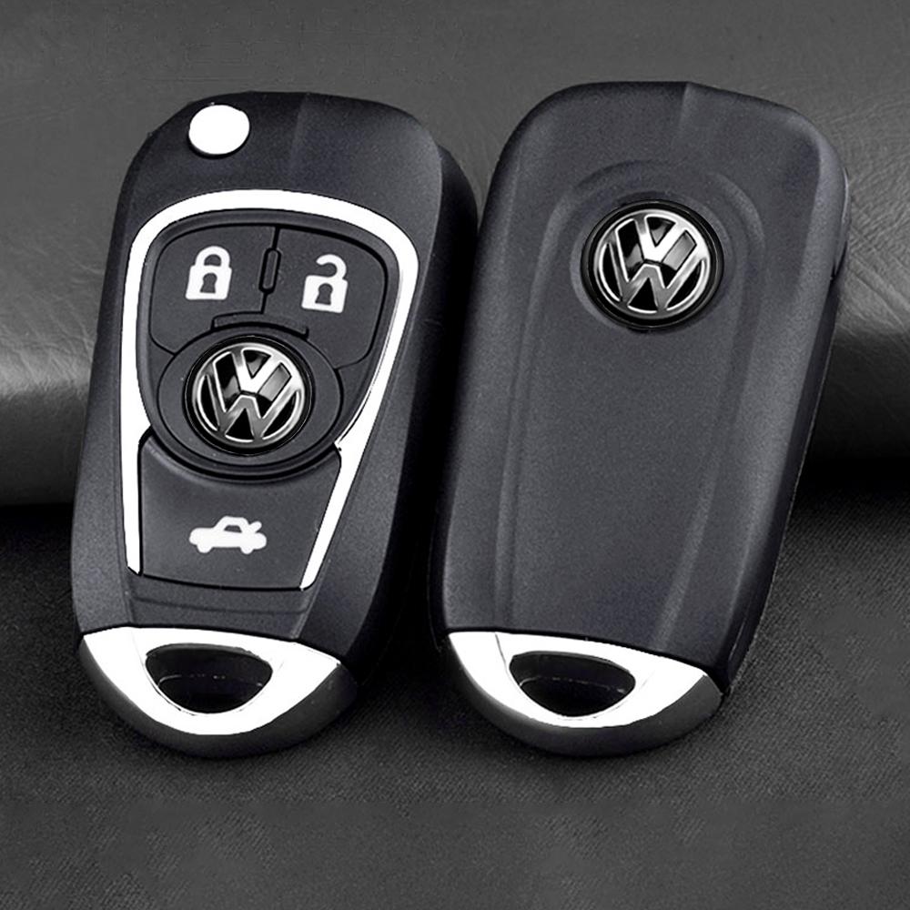 FD01-5/10/20PCS 14MM Car Key Shell Remote Control Logo Key Sticker for Volkswagen GTI Polo Sharan Golf Scirocco Touran Tcross Tiguan