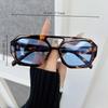 Brand Fashion Square Sunglasses Women Leopard Ocean Color Mirror Sun Glasses Female Big Frame Retro Vintage