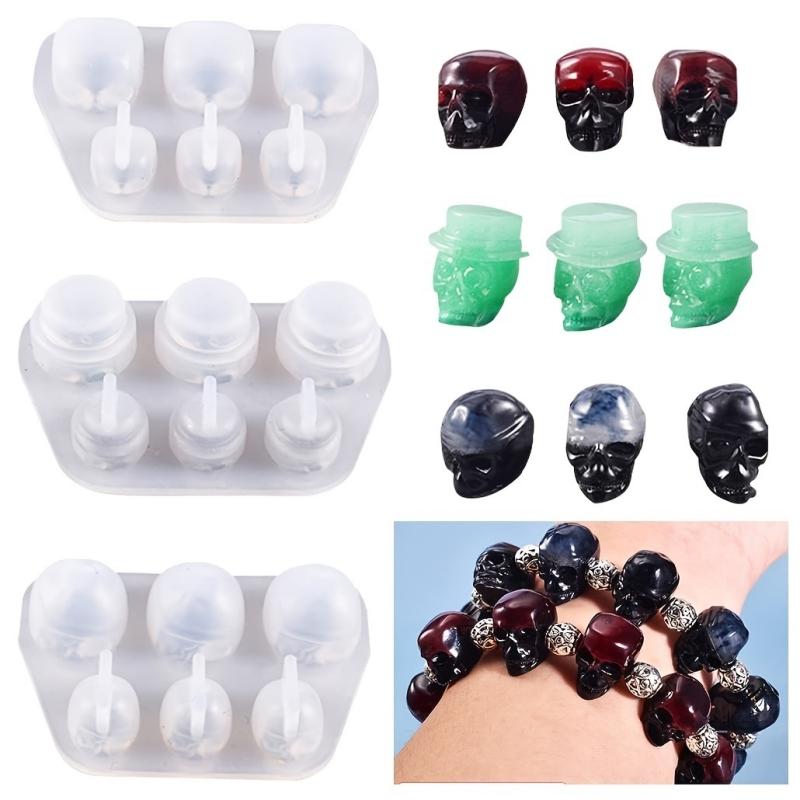Skull Pendant Resin Mold Set for DIY Jewelry Making Tools Ideal for Bracelets Keychains And Halloween Handmade Craft Decoration