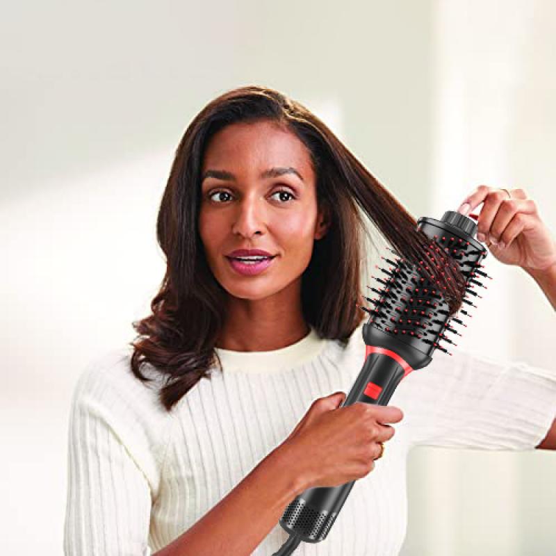 Nuevo peine de aire caliente de segunda generación de 1200 W, multifuncional, 5 en 1, minipeine compacto para peinar, peine para secar el cabello con iones negativos