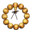 Exquisite Double-Eye Ghost Face Gold Thread Buddhist Bead Bracelet In Premium Wood