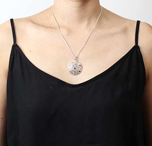 Flower of Life Divine Geometry Flower of Life Zirconia Pendant Pendant Top Silver 925
