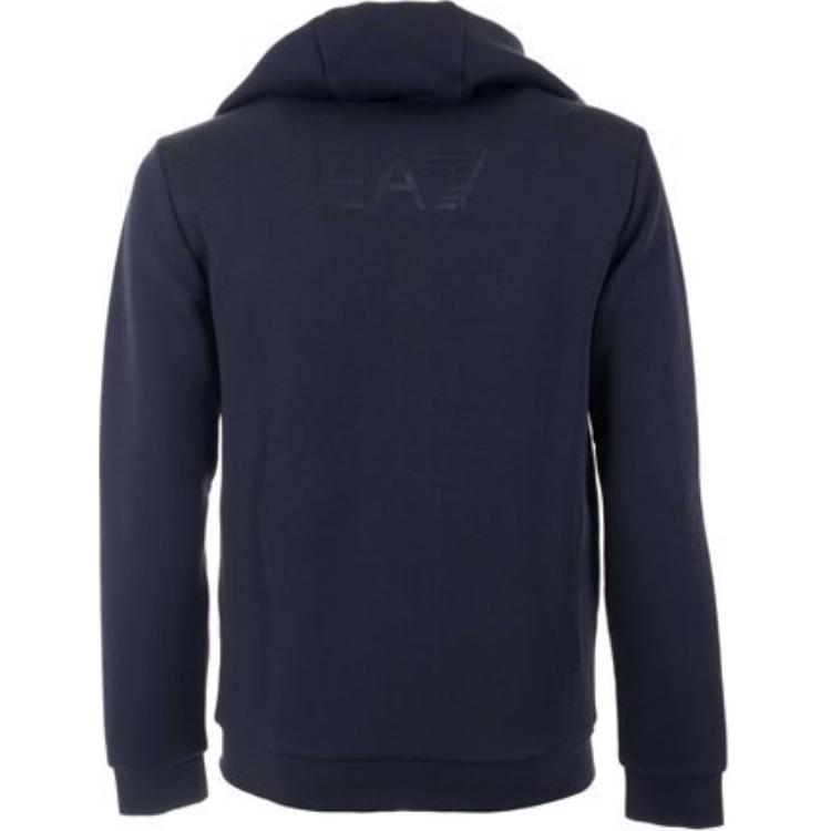 Emporio Armani Solid Color Zip-Up Hooded Long Sleeve Sweatshirt Men Sweatshirt Navy-Blue 6DPM26-PJODZ-1562