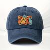 Pet Paw Love Floral Retro Baseball Cap Unisex Casual Polyester Vintage Adjustable Outdoor Hat