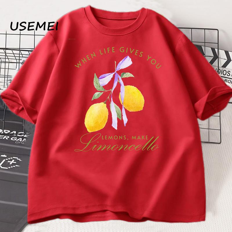 

Lemon Cherry T Shirt Pink Bow Italy Socilal Club T-shirt Cotton Short Sleeve Loose Breathable Tees Unisex Oversize Mens Clothing M