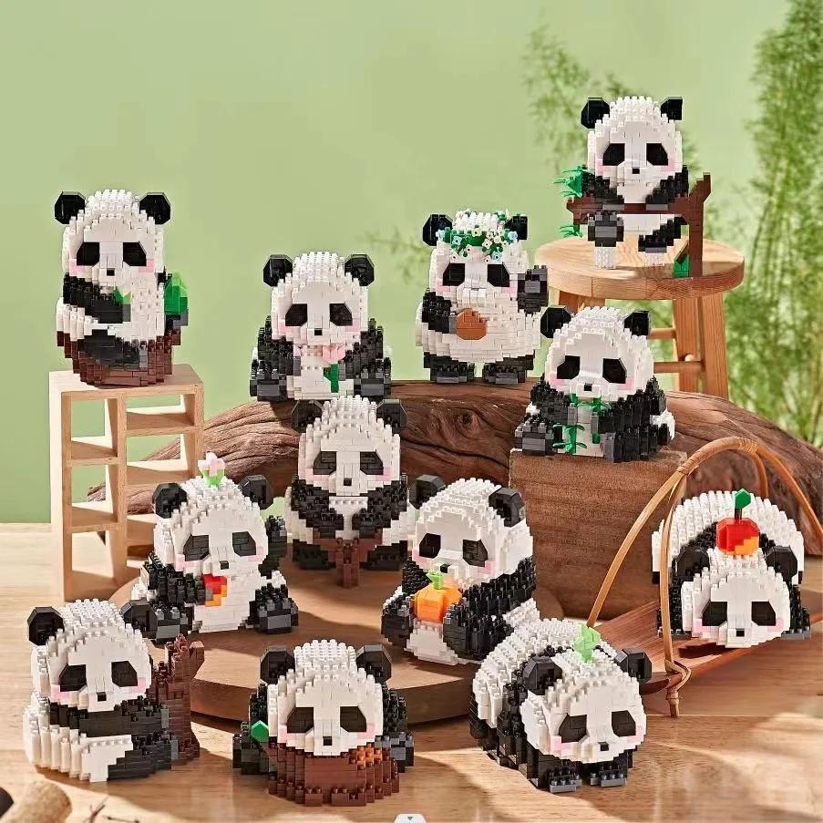 Creative DIY Assemable Animal Cute MINI Chinese Style Animal Panda Building Block Educational Boy Toys For Children Model Bricks
