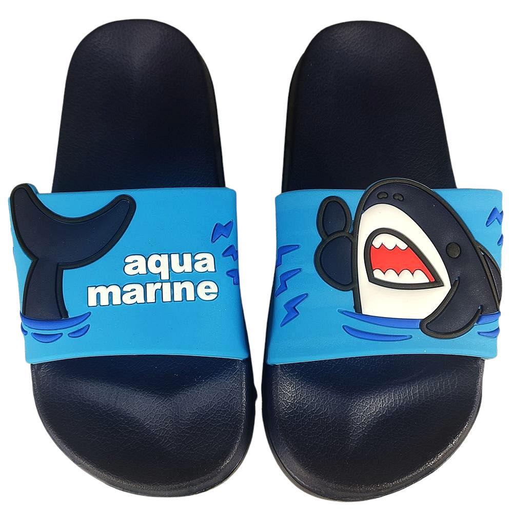 Children's Shark Flip-Flops Navy Blue 24