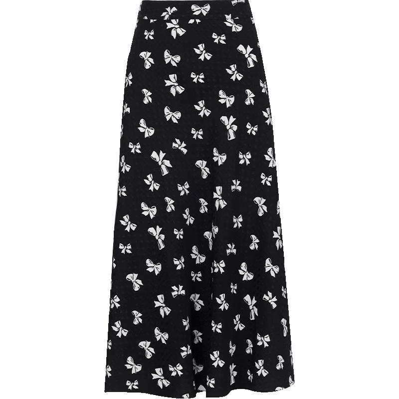 

ONLY 2026 Spring Bow Print A-Line Midi Skirt S
