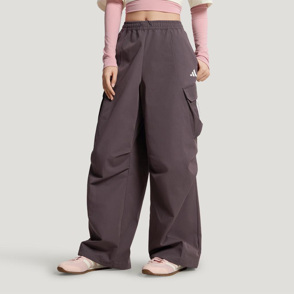 Adidas Woven Loose Wide Leg Simple Straight Sports Casual Pants Women bottoms KW0683