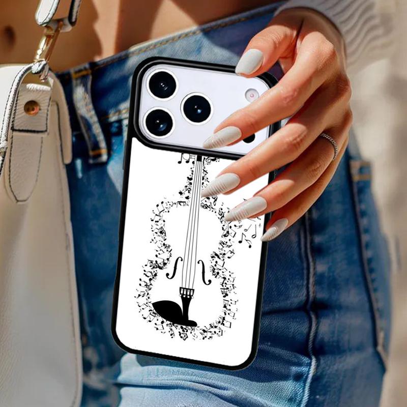 Musical Notes Violin Classical Phone Case For iPhone 17 Air 14 15 13 12 Max Cover For Apple 16e 11 Pro Max Plus Coque