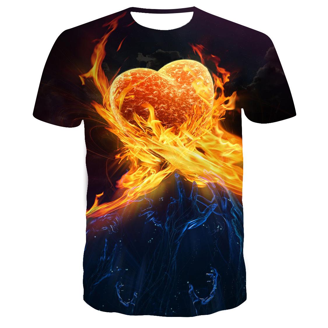 

Модные мужские футболки с рисунком в форме сердца, летние футболки с 3D принтом «Любовь», интересные индивидуальные футболки с короткими рукавами S