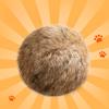 2Pcs Furry Ball Cat Toys Faux Rabbit Fur Cat Kicker Toys Natural Gall Fruit