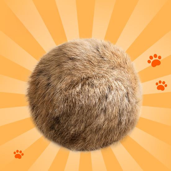 2Pcs Furry Ball Cat Toys Faux Rabbit Fur Cat Kicker Toys Natural Gall Fruit
