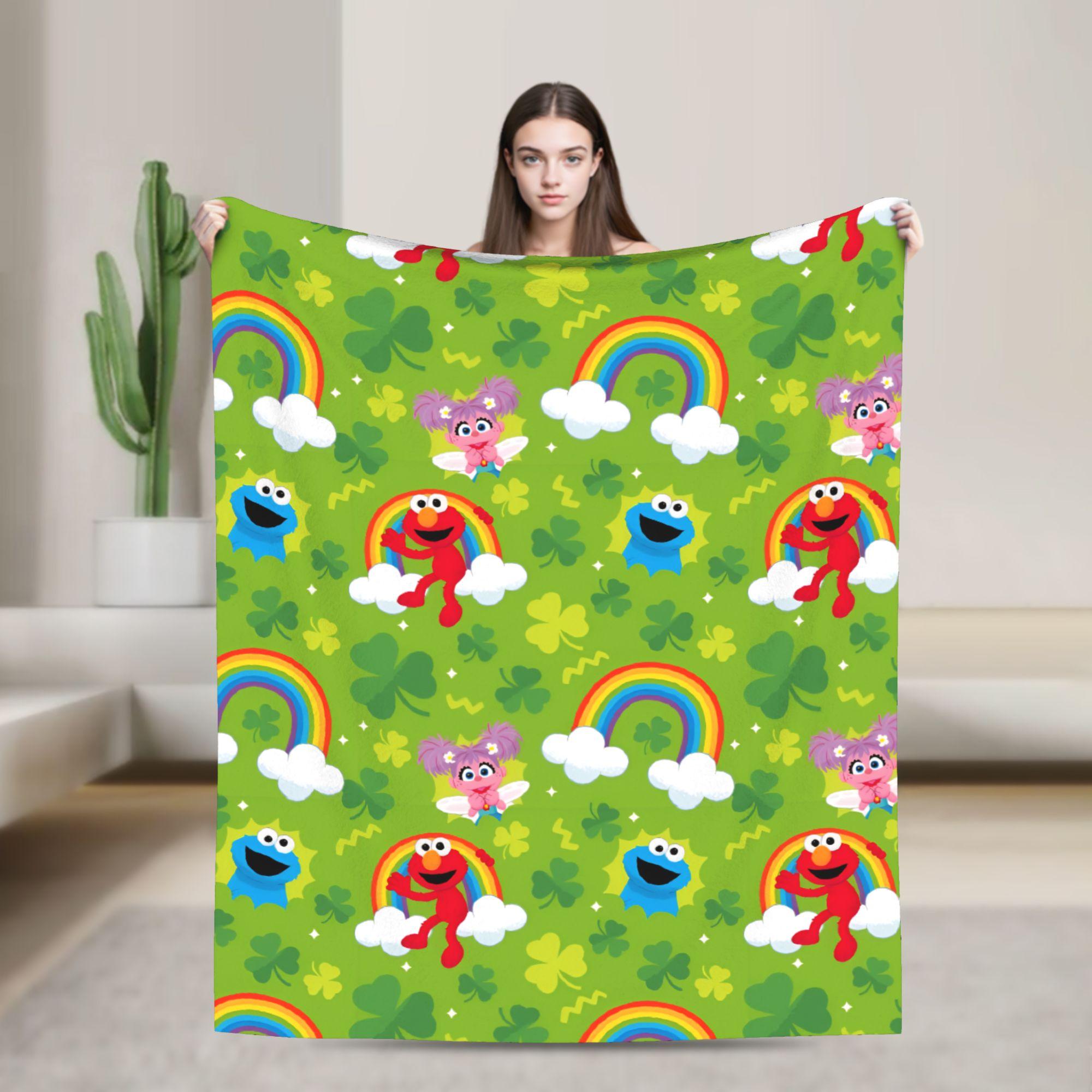 

Oscar the Grouch Big Face Blanket S-Sesames Streets Warm Soft Plush Bedding Throws For Couch Chair Sofa Bed Bedspread Bed Cover 75cmx90cm