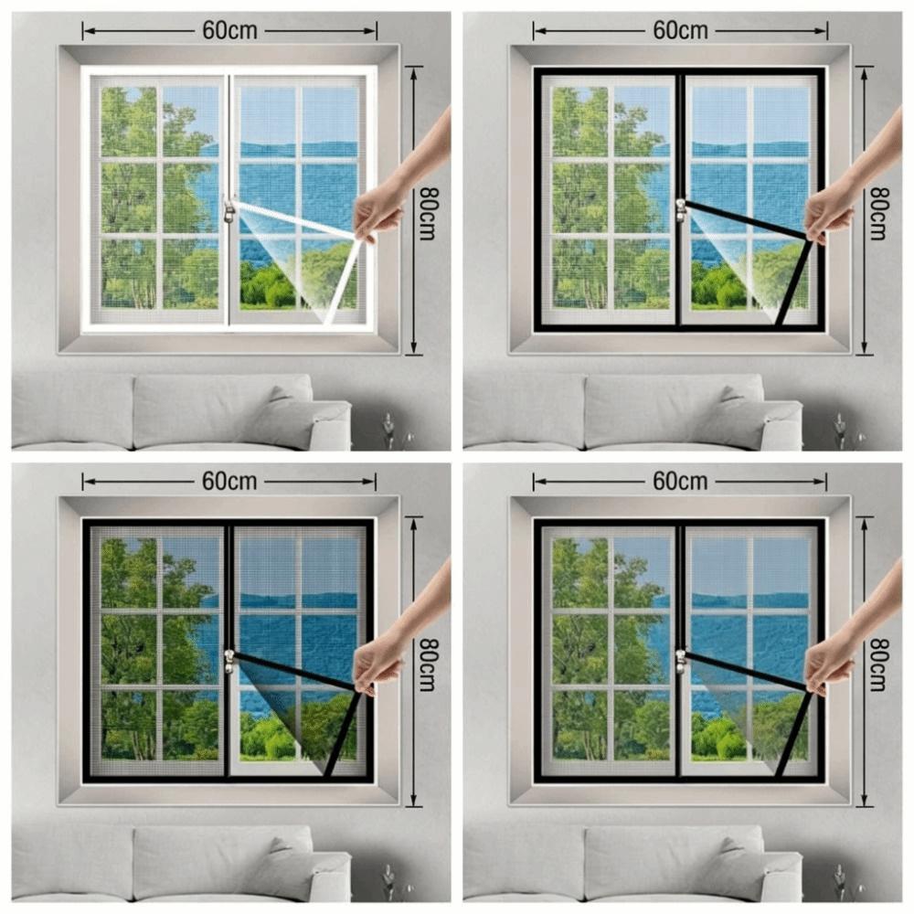 Self-Adhesive Design Self-Adhesive Window Screen Retractable Mesh Flexible Mesh Drill-Free Stick-On Door Curtain