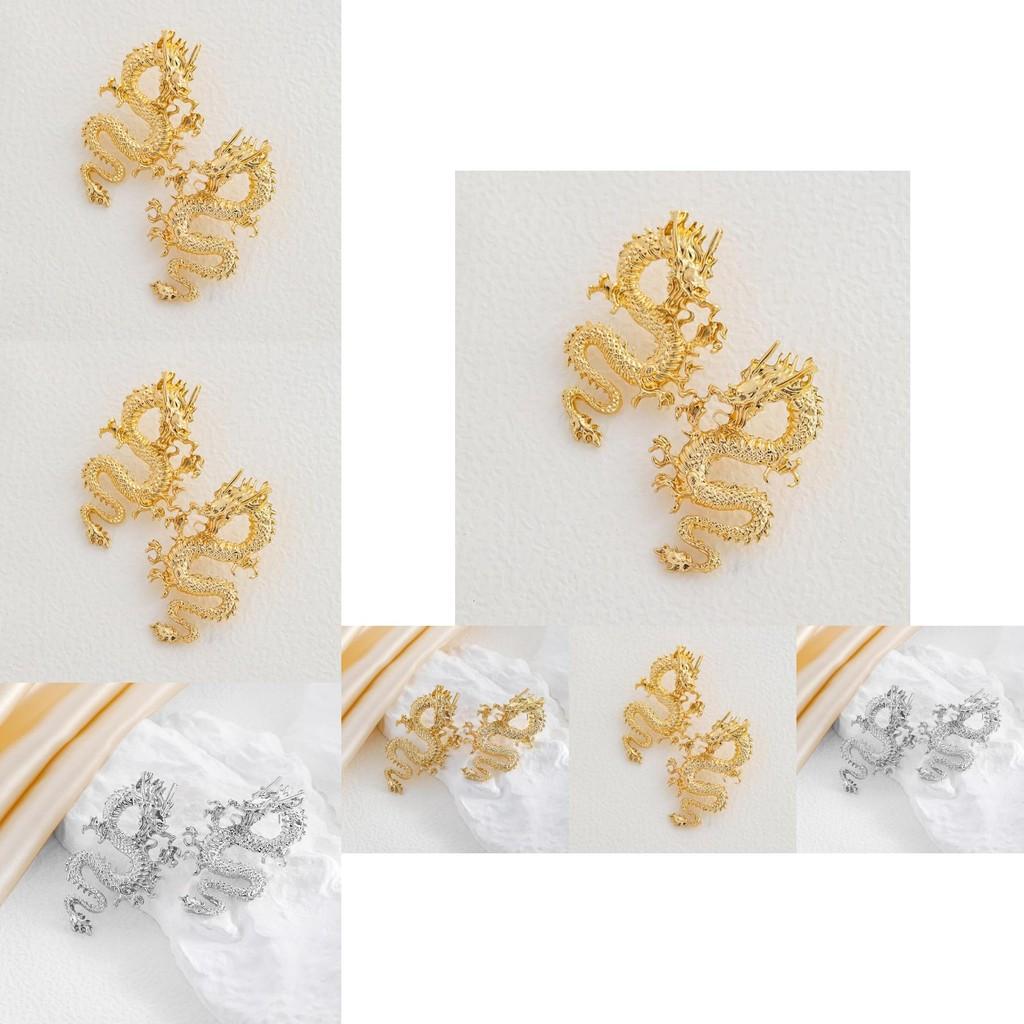 Chic Alloy Dragon Earrings Minimalist Versatile Animal Ear Studs For Any Occasion
