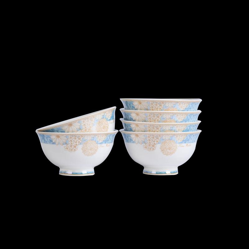 Hao Ya Jingdezhen Keramické 'Time Walk' Rýžové misky 4,5 palce, 6 kusů