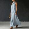 Rochie Maxi de Vară pentru Femei Fără Mâneci cu Gât pe Gât A-line Lungă Casual Fluidă pentru Plajă Vacanță Rochie de Soare