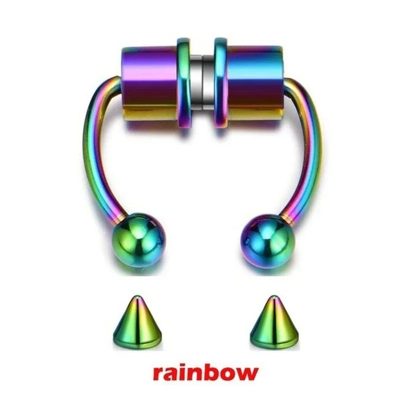 

Fake Magnetic Horse Shoe Nose Rings Faux Septum Piercing Clip Titanium Ring Hoop Gift for Women New Fashion Body Jewelry E