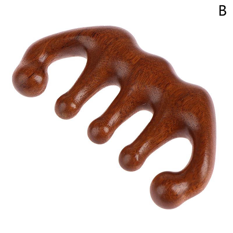 Wood Therapy Massage Comb Head Face Scalp Gua Sha Massager Natural Facial Sandalwood Wide Tooth Guasha Scraping Body Massage