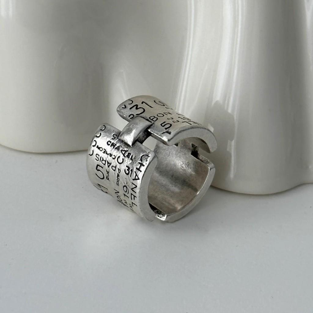 Letter Black Trendy And Number Adjustable Ring For Women Chic Vintage Jewelry Copper