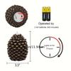 Two-Part Pinecone Light, LED Electric Candle, Artificial Candle Decor, Tabletop Decoration, Imitation Candle Light, Adorned