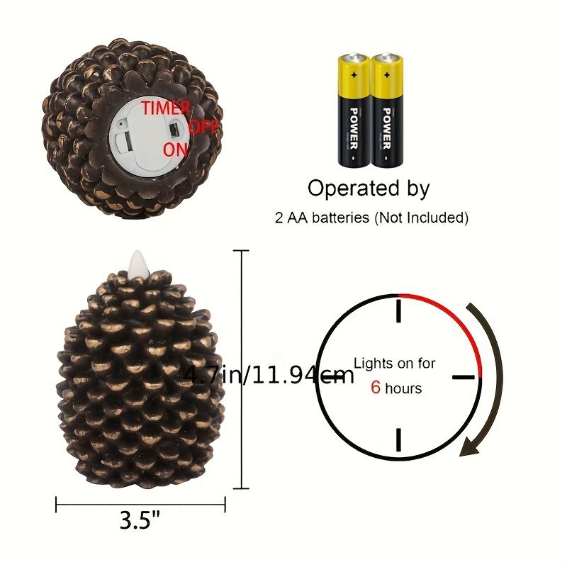 Two-Part Pinecone Light, LED Electric Candle, Artificial Candle Decor, Tabletop Decoration, Imitation Candle Light, Adorned