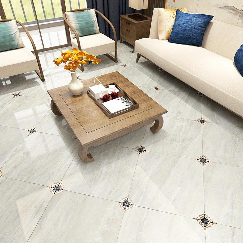 36PCS Bohemian Pattern Tile Diagonal Line Sticker, Self-adhesive Waterproof Living Room Dining Room Kitchen And Bathroom Floor Sticker