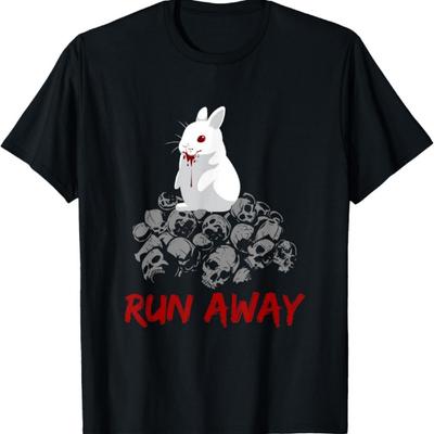 Run Away Tee Bunny Funny Grail T-Shirt