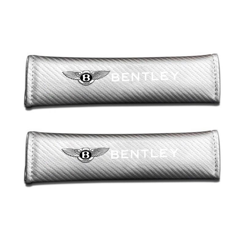 

2PCS/Set Carbon Fiber Car Safety Belt Cover Shoulder Protection Pad For New Bentley Flying Spur Continental GT Bentayga Mulsanne