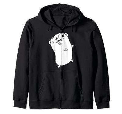 Gogoran Programmiersprache Logo Maskottchen Murmeltier Reißverschluss Hoodie