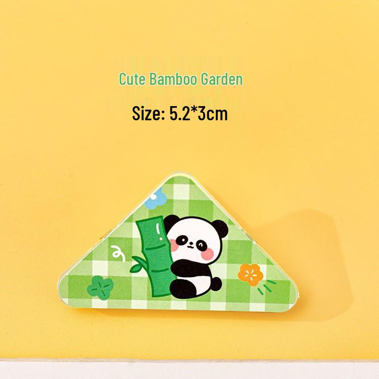 Multifunctional Cartoon Corner Clips for Students - Cute Colorful PP Sticky Notes & Document Storage Triangle Clips
