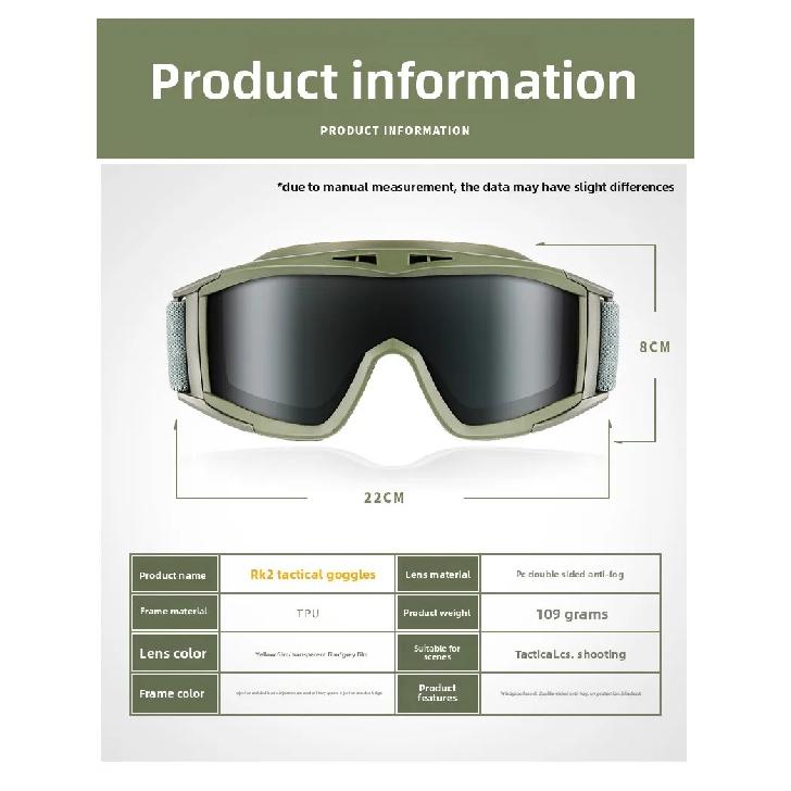 Explosion Proof Shooting Tactical Goggles Anti-impact CS War Game Airsoft Paintball Hunting Mounteering Goggles Glasses