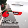 2pcs Reflector Stickers Car Door Anti-collision Sticker For Jeep Cherokee Wrangler JK Gladiator Compass Renegade Patriot