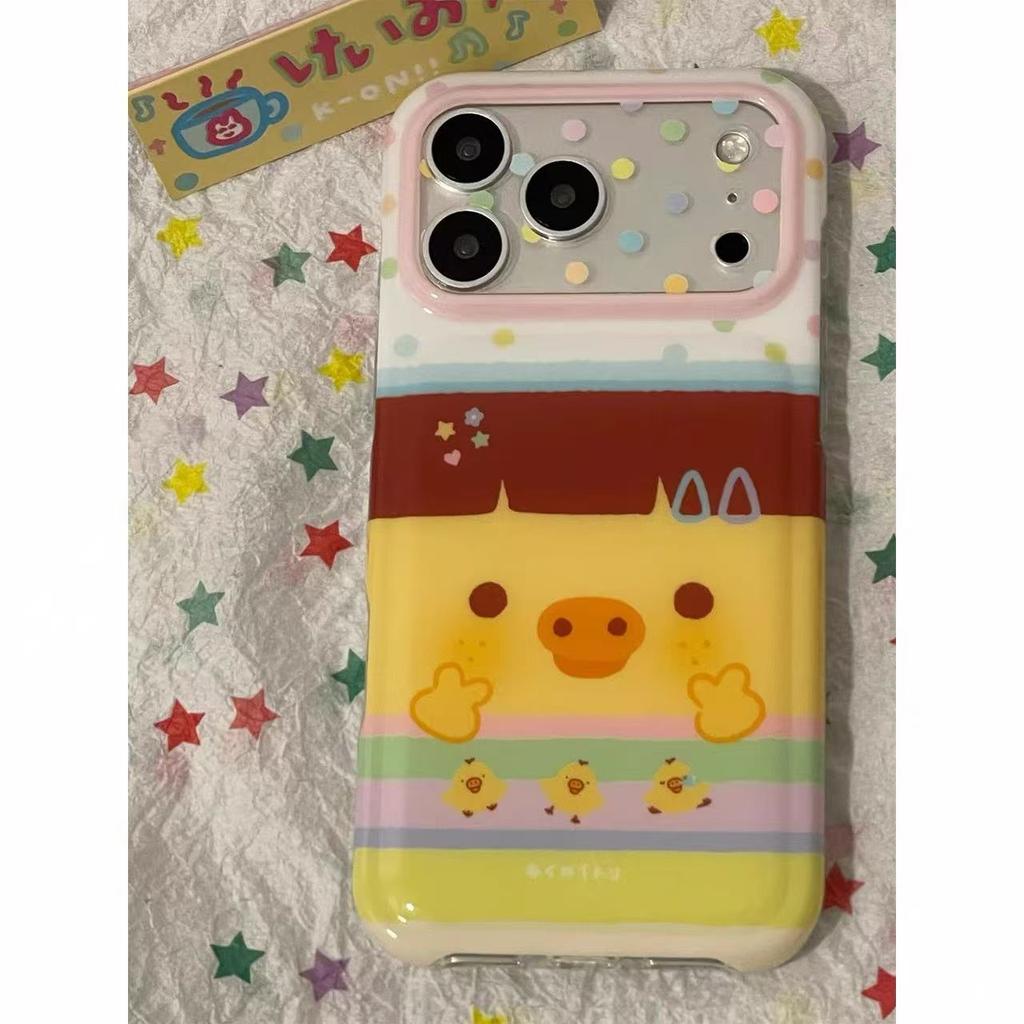Cute Qi bangs cute nostril chicken for iPhone17promax Apple 16promax mobile phone case 15pr
