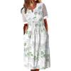 Long Summer Floral Dress with Pockets Anti Pilling Tunic Streetwear Cocktail Popular Dressing Up