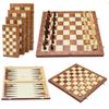 Magnetic Three-in-One Folding Wooden Chess Set for Beginners