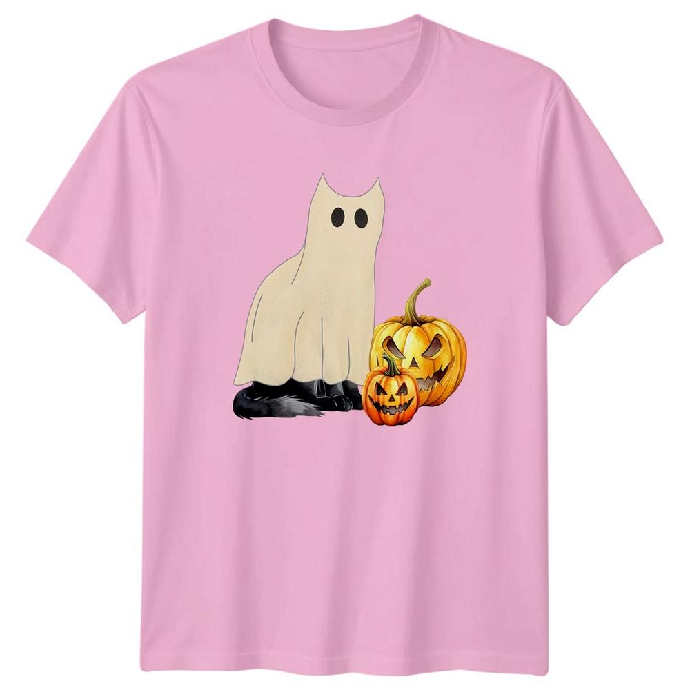 Süße Geisterkatze und gruseliges T-Shirt Geisterkatze Jack O Lantern Halloween Geschenk