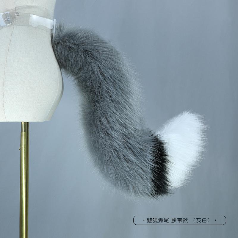 

Белый/красный волк лиса головной убор пушистый шакальи уши шакальский хвост реквизит кошачьи ушки повязка на голову ручной работы аниме косплей Лолита KC LOL лиса костюм