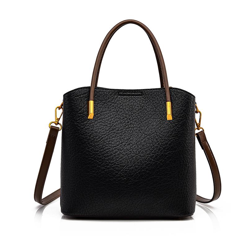 Women's PU Leather Tote Bag, Vintage Brown Bucket Handbag, Small Capacity Shoulder Crossbody Bag, Casual Daily Commuter Bag for Work Shopping Travel