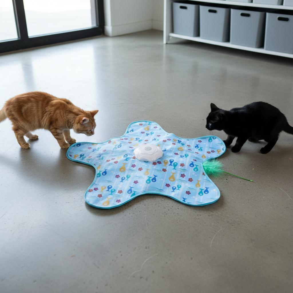 Automatic Hide and Seek Cat Toy Auto Sleep Function Interactive Hide and Seek Toy Automatic Cat Teaser 3 Speed Modes Low Noise